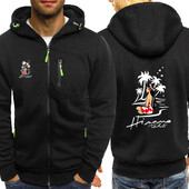 2024. gada pavasara rudens vīriešu Hinano Taiti alus logotipa apdruka Mods vienkrāsains Moderns džemperis ar kapuci jaciņa, ērti kapuci