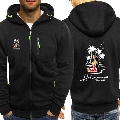 2024. gada pavasara rudens vīriešu Hinano Taiti alus logotipa apdruka Mods vienkrāsains Moderns džemperis ar kapuci jaciņa, ērti kapuci