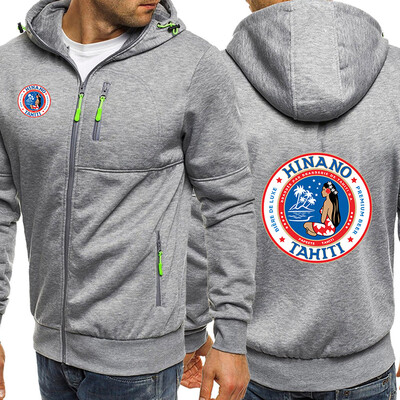 2024. gada pavasara rudens vīriešu Hinano Taiti alus logotipa apdruka Mods vienkrāsains Moderns džemperis ar kapuci jaciņa, ērti kapuci