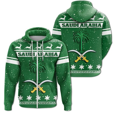 Saudi Araabia lipp Kaart Graafiline kapuutsiga kampsunid SA rahvuslik embleem Lukuga kapuuts Meestele Rõivad Meeste vabaaja spordipullorid