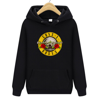 Guns N Roses Hard Rock Band Meeste ja naiste Te Hip Hop Rõivad Muusika Paar Pehme Pullover Kapuutsiga välistingimustes vabaaja spordisärk