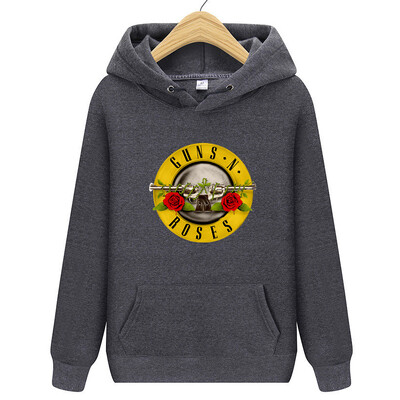 Guns N Roses Hard Rock Band Meeste ja naiste Te Hip Hop Rõivad Muusika Paar Pehme Pullover Kapuutsiga välistingimustes vabaaja spordisärk