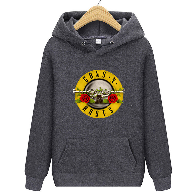 Guns N Roses Hard Rock Band Vīriešu un sieviešu Te Hip Hop Apģērbs Mūzika Pāris Plīša Pulovers Ar kapuci āra ikdienas sporta krekls