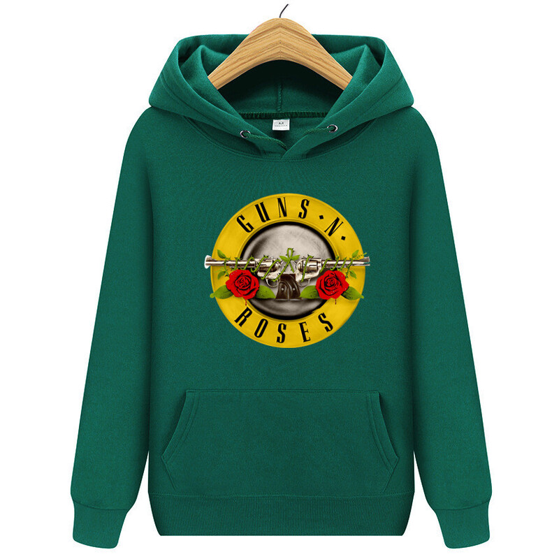 Guns N Roses Hard Rock Band Vīriešu un sieviešu Te Hip Hop Apģērbs Mūzika Pāris Plīša Pulovers Ar kapuci āra ikdienas sporta krekls