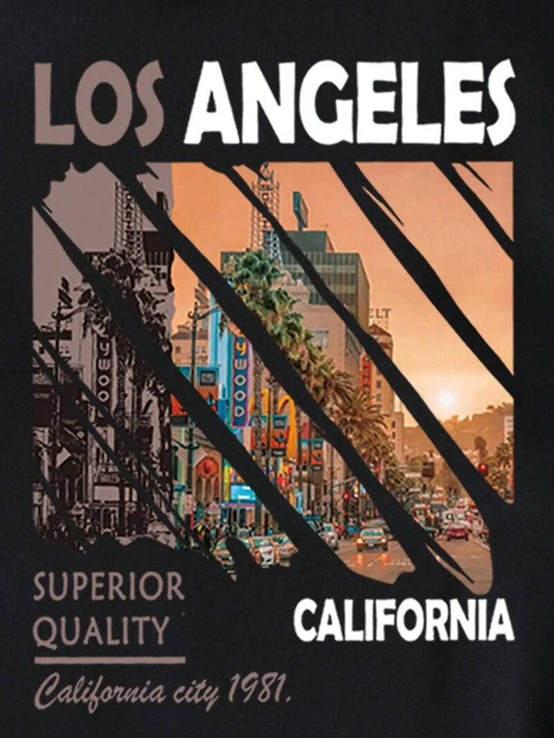 Ανδρικά και γυναικεία κουκούλα Los Angeles Κορεάτικη μόδα casual υψηλής ποιότητας εμπριμέ αθλητικά ρούχα s-XXXL