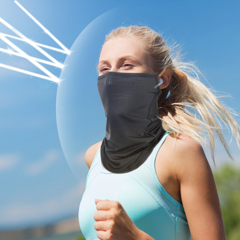 Bărbați Sporturi de vară Bandane din mătase de gheață din plasă neagră Alergare Esarfă cu tub Drumeții Schi Pescuit Vânătoare Ciclism Snowboard Esarfe moi Femei