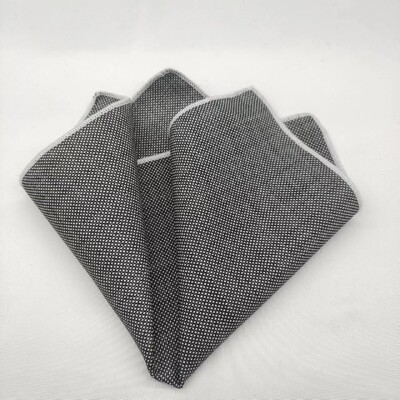 23cm Πολυτελές γκρι μάλλινο τετράγωνο τσέπης για άντρες Vintage καρό ριγέ μαντήλι Μαλακό Skinny Hanky Αξεσουάρ κοστουμιών μπουκέτο Cravat