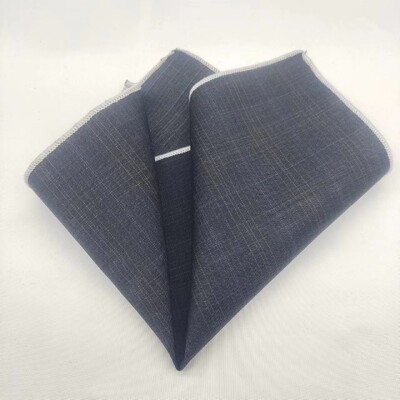 23cm Πολυτελές γκρι μάλλινο τετράγωνο τσέπης για άντρες Vintage καρό ριγέ μαντήλι Μαλακό Skinny Hanky Αξεσουάρ κοστουμιών μπουκέτο Cravat