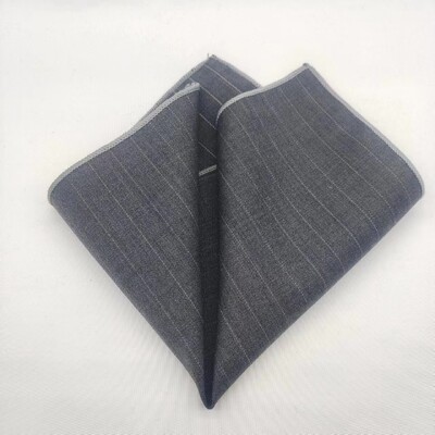 23cm Πολυτελές γκρι μάλλινο τετράγωνο τσέπης για άντρες Vintage καρό ριγέ μαντήλι Μαλακό Skinny Hanky Αξεσουάρ κοστουμιών μπουκέτο Cravat