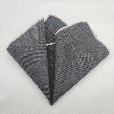 23cm Πολυτελές γκρι μάλλινο τετράγωνο τσέπης για άντρες Vintage καρό ριγέ μαντήλι Μαλακό Skinny Hanky Αξεσουάρ κοστουμιών μπουκέτο Cravat
