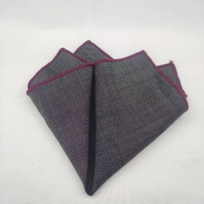 23cm Πολυτελές γκρι μάλλινο τετράγωνο τσέπης για άντρες Vintage καρό ριγέ μαντήλι Μαλακό Skinny Hanky Αξεσουάρ κοστουμιών μπουκέτο Cravat