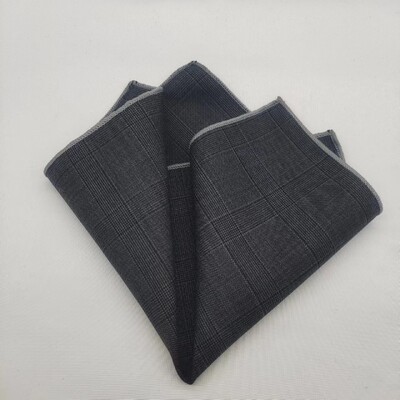 23cm Πολυτελές γκρι μάλλινο τετράγωνο τσέπης για άντρες Vintage καρό ριγέ μαντήλι Μαλακό Skinny Hanky Αξεσουάρ κοστουμιών μπουκέτο Cravat