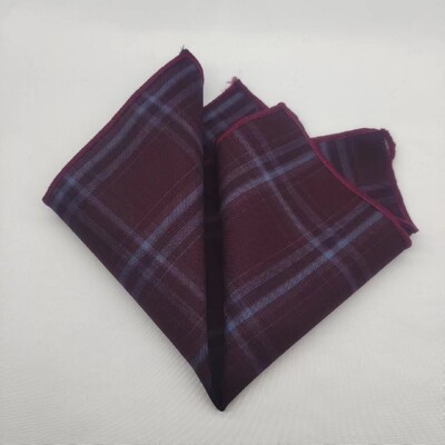 23cm Πολυτελές γκρι μάλλινο τετράγωνο τσέπης για άντρες Vintage καρό ριγέ μαντήλι Μαλακό Skinny Hanky Αξεσουάρ κοστουμιών μπουκέτο Cravat