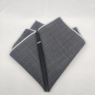 23cm Πολυτελές γκρι μάλλινο τετράγωνο τσέπης για άντρες Vintage καρό ριγέ μαντήλι Μαλακό Skinny Hanky Αξεσουάρ κοστουμιών μπουκέτο Cravat