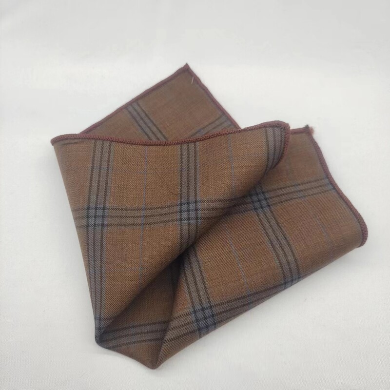 23cm Πολυτελές γκρι μάλλινο τετράγωνο τσέπης για άντρες Vintage καρό ριγέ μαντήλι Μαλακό Skinny Hanky Αξεσουάρ κοστουμιών μπουκέτο Cravat