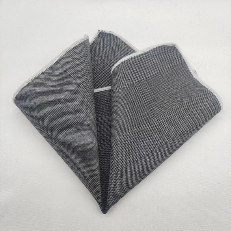 23cm Πολυτελές γκρι μάλλινο τετράγωνο τσέπης για άντρες Vintage καρό ριγέ μαντήλι Μαλακό Skinny Hanky Αξεσουάρ κοστουμιών μπουκέτο Cravat