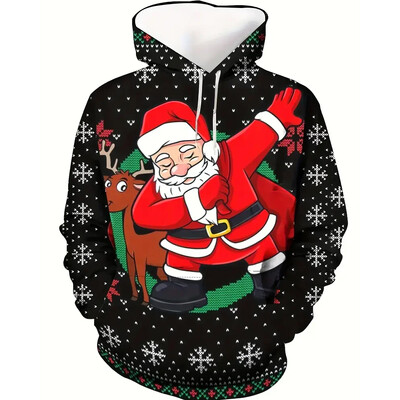 Smieklīgs vīriešu jaukums Ziemassvētku 3D drukas krekls Modes sporta krekls ar īsām piedurknēm āra ikdienišķs lielizmēra vīriešu apģērbs ikdienas valkāšanai