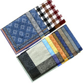 3db 43x43cm Vintage klasszikus kockás nyomtatott férfi zsebkendők zseb Hankies puha pamut izzadság négyzet alakú törölközők esküvői parti ajándék