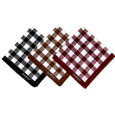 3db 43x43cm Vintage klasszikus kockás nyomtatott férfi zsebkendők zseb Hankies puha pamut izzadság négyzet alakú törölközők esküvői parti ajándék