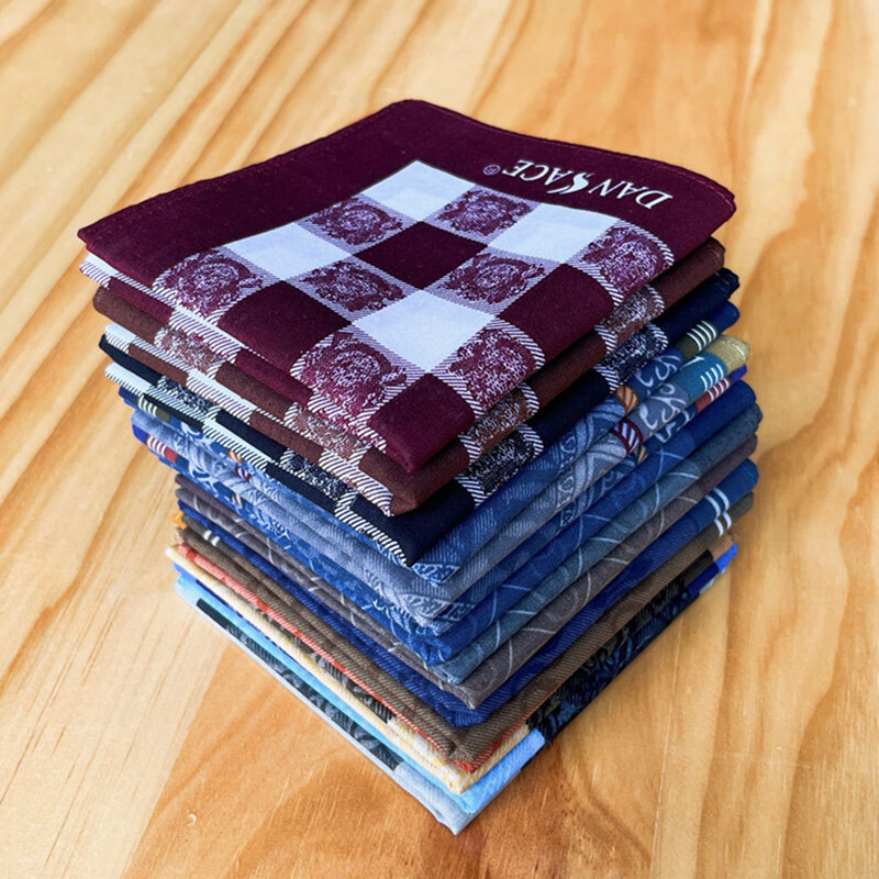 3 bucăți 43x43 cm Vintage clasic în carouri imprimate bărbați batiste de buzunar papuci din bumbac moale transpirație prosoape pătrate cadou pentru petrecere de nuntă