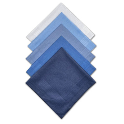 5db/készlet 40x40cm egyszínű kék fehér zseb négyzetek férfiaknak zsebkendők puha pamut öltöny verejték Hankies partiajándék