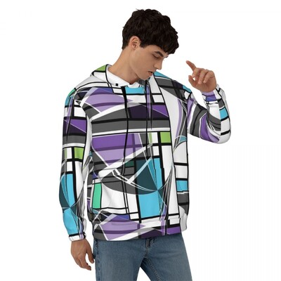 Geometric De Stijl Свободни суичъри с качулка Унисекс Mondrian Минималистична улична мода Суичъри с качулка Зимни модерни графични суичъри с качулка 4XL