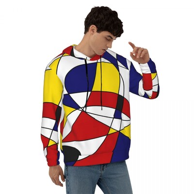 Geometric De Stijl Свободни суичъри с качулка Унисекс Mondrian Минималистична улична мода Суичъри с качулка Зимни модерни графични суичъри с качулка 4XL
