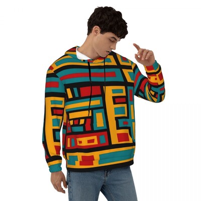 Geometric De Stijl Свободни суичъри с качулка Унисекс Mondrian Минималистична улична мода Суичъри с качулка Зимни модерни графични суичъри с качулка 4XL