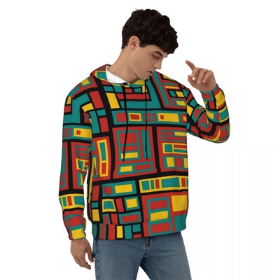 Geometric De Stijl Свободни суичъри с качулка Унисекс Mondrian Минималистична улична мода Суичъри с качулка Зимни модерни графични суичъри с качулка 4XL