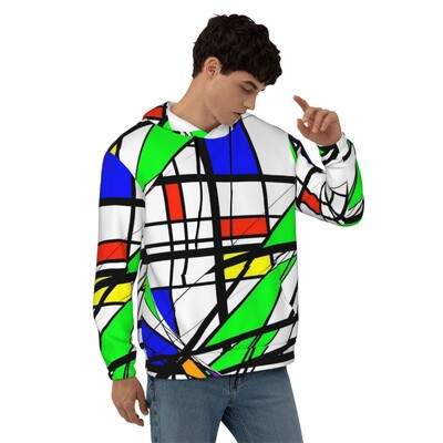 Geometric De Stijl Свободни суичъри с качулка Унисекс Mondrian Минималистична улична мода Суичъри с качулка Зимни модерни графични суичъри с качулка 4XL