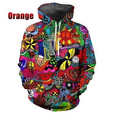 Hanorace noi Tapiserie psihedelică Model retro Hippie Mandala Tapiserie boemă Etnic Abstracte Hanorace complicate Pulover