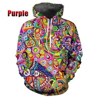 Hanorace noi Tapiserie psihedelică Model retro Hippie Mandala Tapiserie boemă Etnic Abstracte Hanorace complicate Pulover