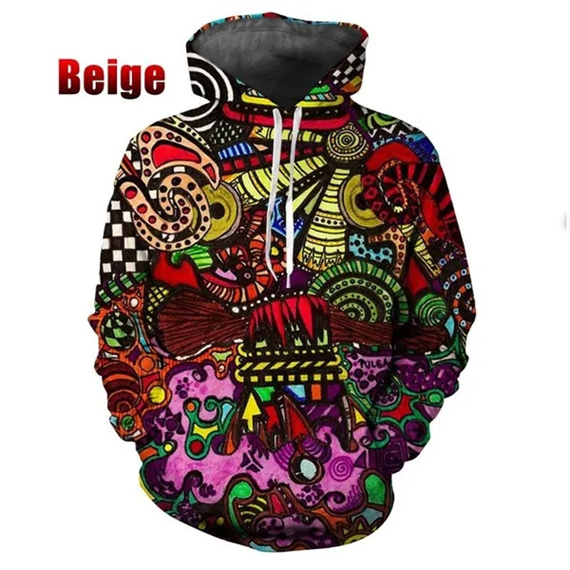 Hanorace noi Tapiserie psihedelică Model retro Hippie Mandala Tapiserie boemă Etnic Abstracte Hanorace complicate Pulover