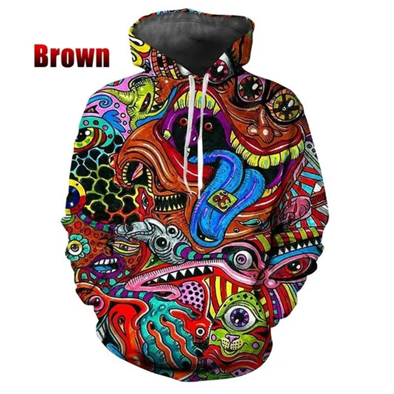 Hanorace noi Tapiserie psihedelică Model retro Hippie Mandala Tapiserie boemă Etnic Abstracte Hanorace complicate Pulover