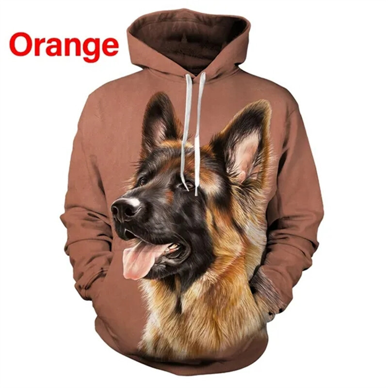 Unisex Funny Dog 3D Printed Jauki Hoodie Vācu aitu suņa jaka Topi Ikdienas modes Puloveri Džemperis ar kapuci Vīriešu apģērbi Kapuce