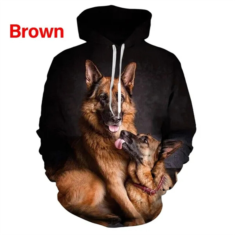 Unisex Funny Dog 3D Printed Jauki Hoodie Vācu aitu suņa jaka Topi Ikdienas modes Puloveri Džemperis ar kapuci Vīriešu apģērbi Kapuce