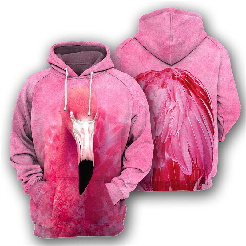 Flamingo Owl Penguin Hanorac grafic bărbați 3D imprimat animale păsări Pulover cu mânecă lungă Hanorace Street Oversized cu glugă