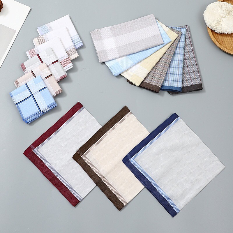 3 buc 40x40cm Vintage carouri în dungi pentru costum bărbați batiste de buzunar din bumbac pur pătrat prosoape absorbante de transpirație cadou pentru petrecere de nuntă