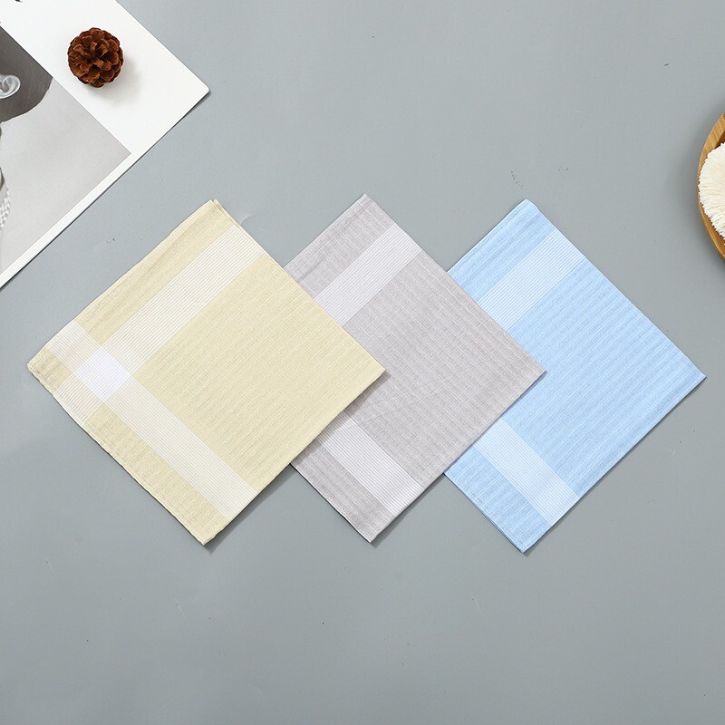 3 buc 40x40cm Vintage carouri în dungi pentru costum bărbați batiste de buzunar din bumbac pur pătrat prosoape absorbante de transpirație cadou pentru petrecere de nuntă