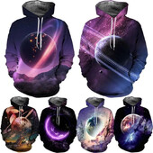 Cool Galaxy Space Planet 3D grafické mikiny Dámske pánske oblečenie Ležérna mikina Pulovre Chlapci Dievčatá Módna mikina Galaxy