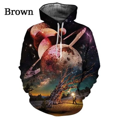 Cool Galaxy Space Planet 3D grafické mikiny Dámske pánske oblečenie Ležérna mikina Pulovre Chlapci Dievčatá Módna mikina Galaxy