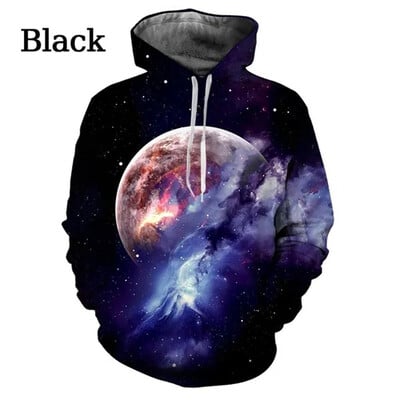 Cool Galaxy Space Planet 3D grafické mikiny Dámske pánske oblečenie Ležérna mikina Pulovre Chlapci Dievčatá Módna mikina Galaxy