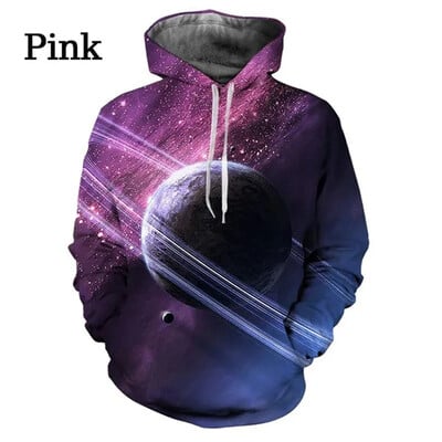 Cool Galaxy Space Planet 3D grafické mikiny Dámske pánske oblečenie Ležérna mikina Pulovre Chlapci Dievčatá Módna mikina Galaxy