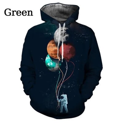 Cool Galaxy Space Planet 3D grafické mikiny Dámske pánske oblečenie Ležérna mikina Pulovre Chlapci Dievčatá Módna mikina Galaxy
