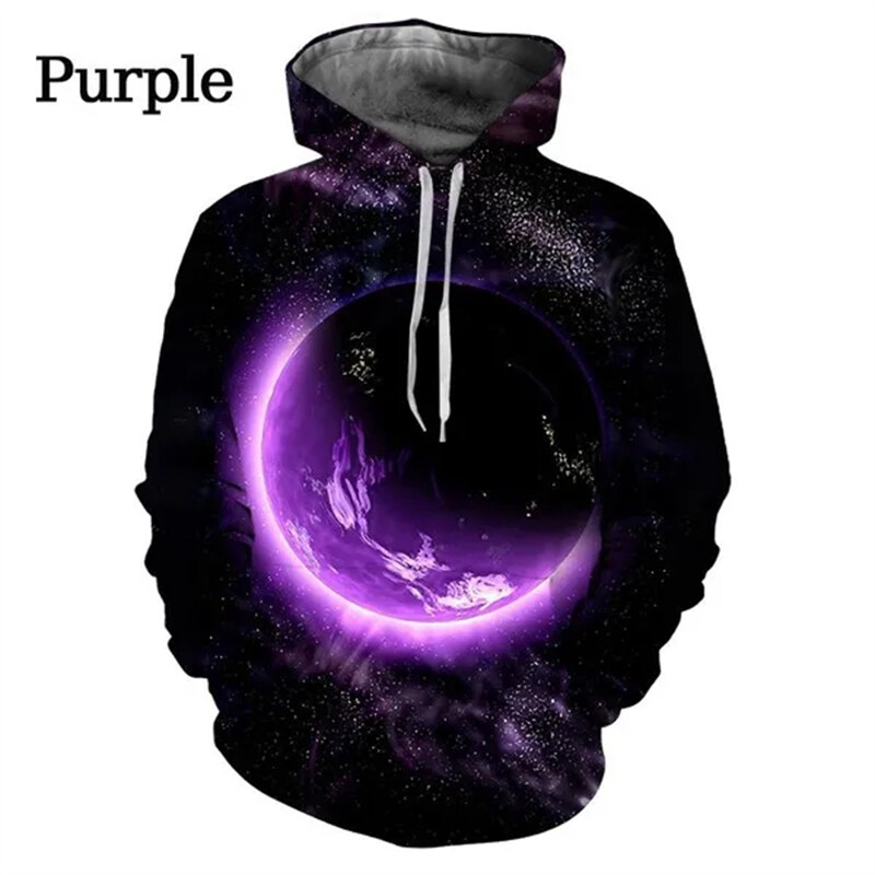 Cool Galaxy Space Planet 3D grafické mikiny Dámske pánske oblečenie Ležérna mikina Pulovre Chlapci Dievčatá Módna mikina Galaxy