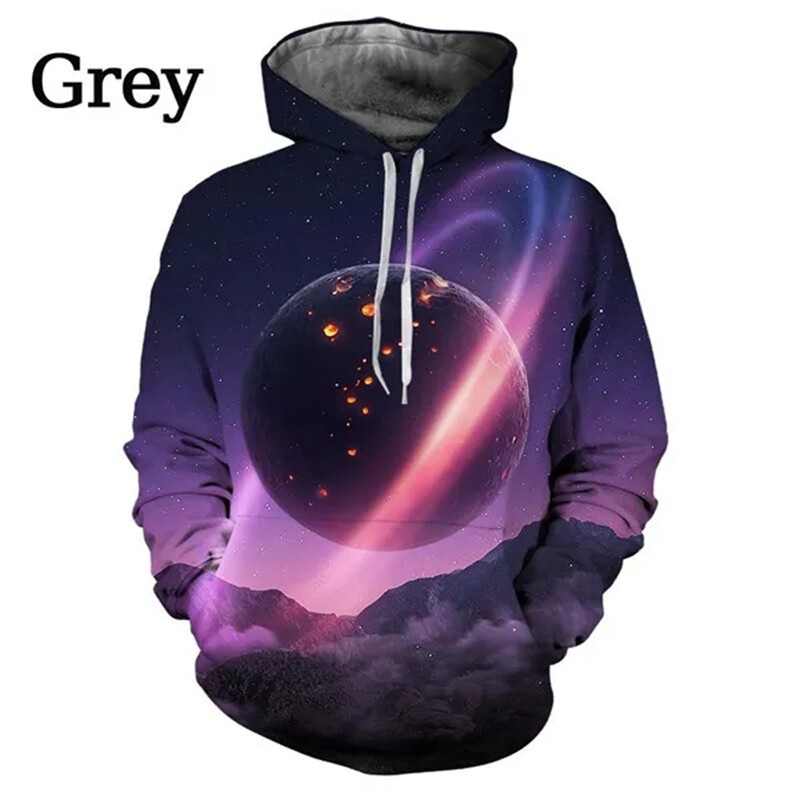 Cool Galaxy Space Planet 3D grafické mikiny Dámske pánske oblečenie Ležérna mikina Pulovre Chlapci Dievčatá Módna mikina Galaxy