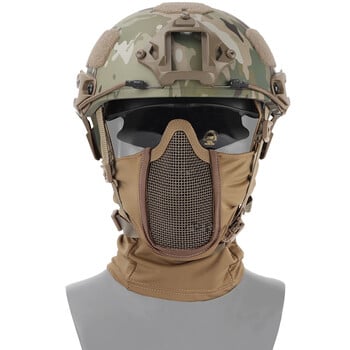 Tactical Mask of Headgear Military Balaclava Cap Combat Half Face Steel Mesh Airsoft Paintball Hunting Masks Protective Mask