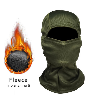 Тактическа зимна поларена топла шапка за балаклава Термична военна подплата за каска Ветроустойчива маска за цялото лице Ски шапки Мъже Жени