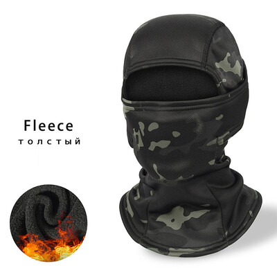 Тактическа зимна поларена топла шапка за балаклава Термична военна подплата за каска Ветроустойчива маска за цялото лице Ски шапки Мъже Жени