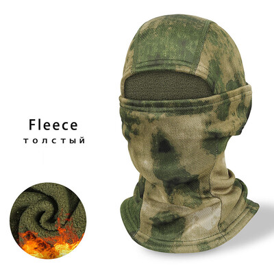 Тактическа зимна поларена топла шапка за балаклава Термична военна подплата за каска Ветроустойчива маска за цялото лице Ски шапки Мъже Жени